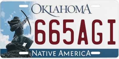 OK license plate 665AGI