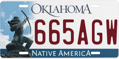 OK license plate 665AGW