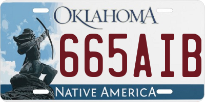 OK license plate 665AIB