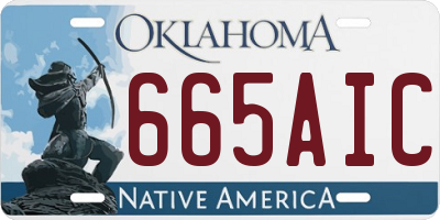 OK license plate 665AIC