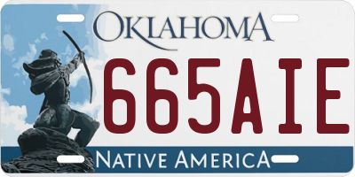 OK license plate 665AIE