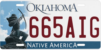 OK license plate 665AIG