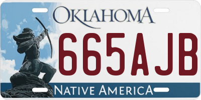OK license plate 665AJB