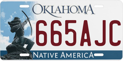 OK license plate 665AJC