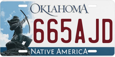 OK license plate 665AJD