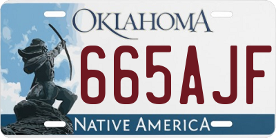 OK license plate 665AJF