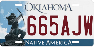OK license plate 665AJW