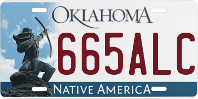 OK license plate 665ALC