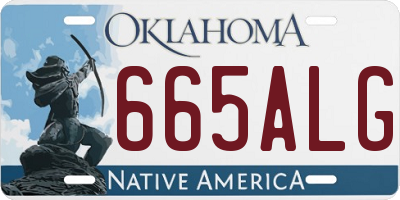 OK license plate 665ALG
