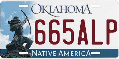 OK license plate 665ALP