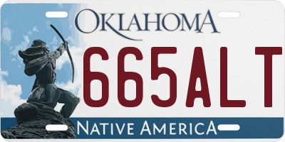 OK license plate 665ALT