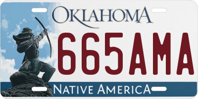 OK license plate 665AMA