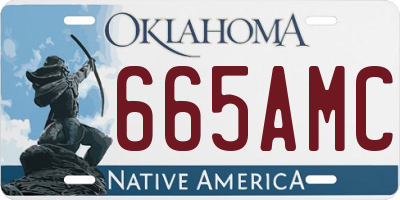 OK license plate 665AMC