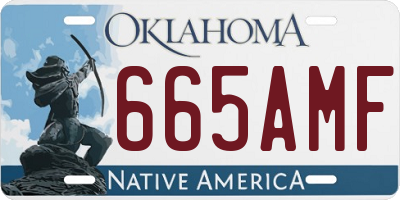 OK license plate 665AMF