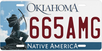 OK license plate 665AMG