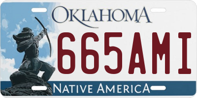 OK license plate 665AMI