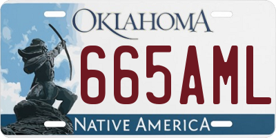 OK license plate 665AML
