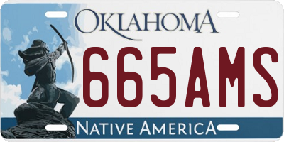OK license plate 665AMS