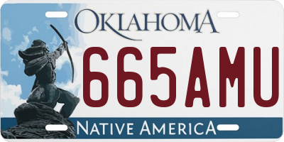 OK license plate 665AMU