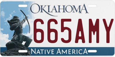 OK license plate 665AMY