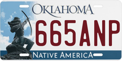 OK license plate 665ANP