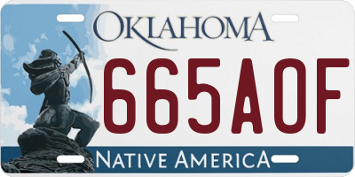 OK license plate 665AOF