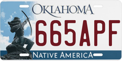 OK license plate 665APF