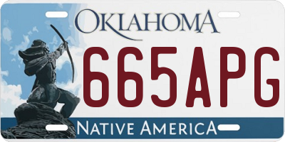OK license plate 665APG