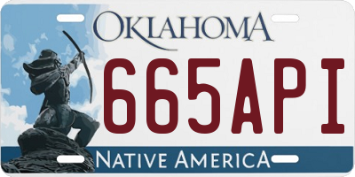 OK license plate 665API