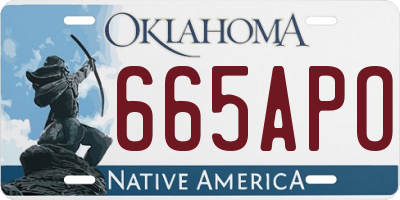 OK license plate 665APO