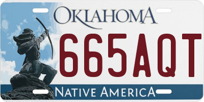 OK license plate 665AQT