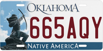 OK license plate 665AQY