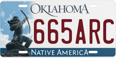 OK license plate 665ARC
