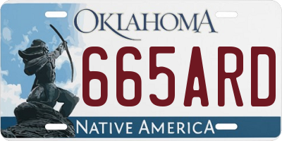 OK license plate 665ARD