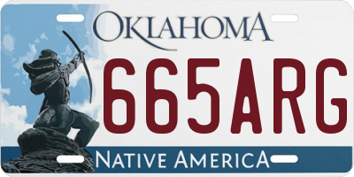 OK license plate 665ARG