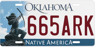 OK license plate 665ARK