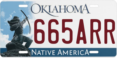 OK license plate 665ARR