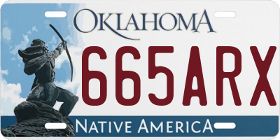 OK license plate 665ARX