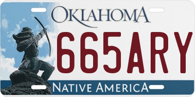 OK license plate 665ARY