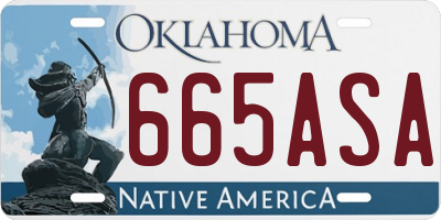 OK license plate 665ASA