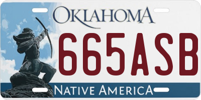 OK license plate 665ASB