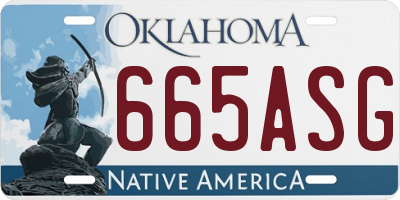 OK license plate 665ASG
