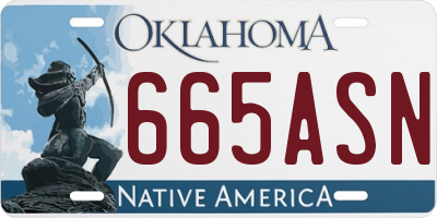 OK license plate 665ASN