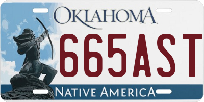 OK license plate 665AST