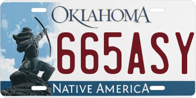 OK license plate 665ASY