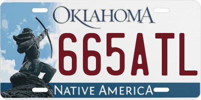 OK license plate 665ATL