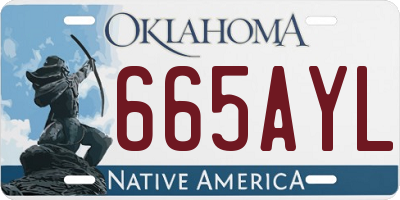 OK license plate 665AYL