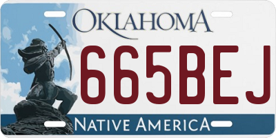 OK license plate 665BEJ