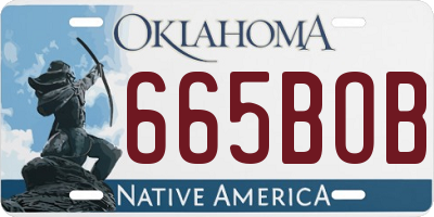 OK license plate 665BOB