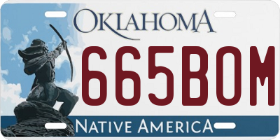 OK license plate 665BOM